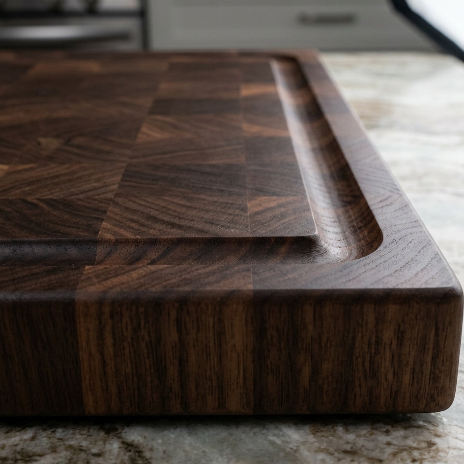 Ideafyl Blockline Walnut End-Grain Cutting Board 17 x 13 in