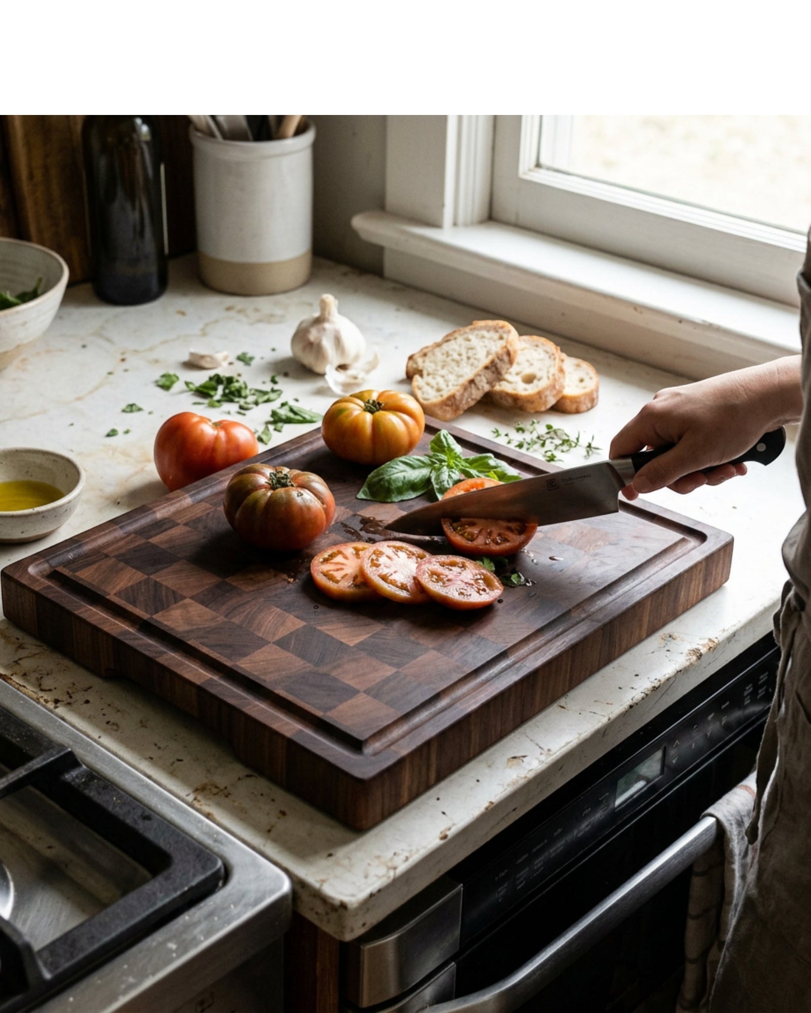 Ideafyl Blockline Walnut End-Grain Cutting Board 17 x 13 in