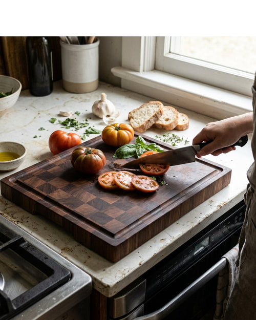 Ideafyl Blockline Walnut End-Grain Cutting Board 17 x 13 in