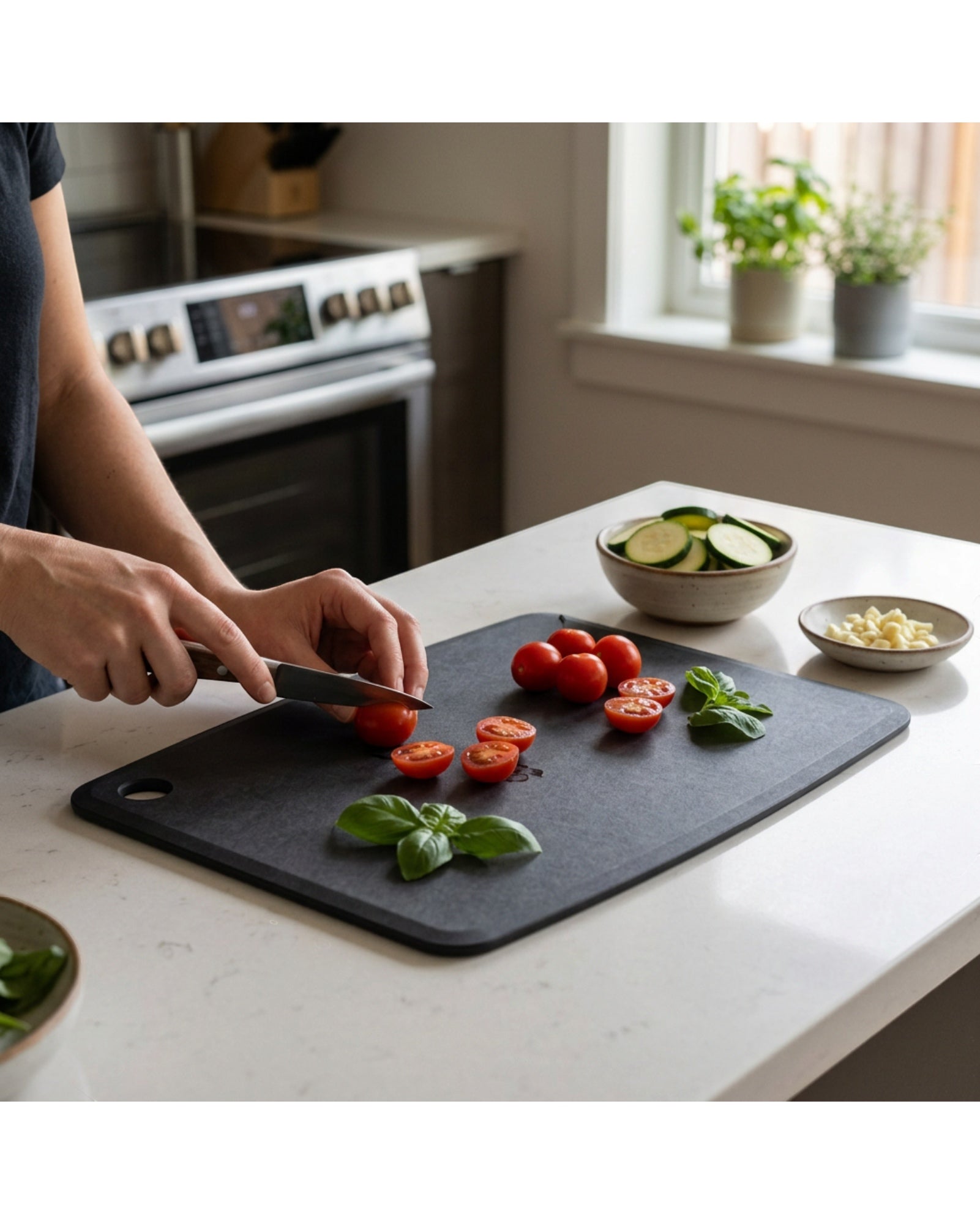 Ideafyl Slimfield Paper-Composite Cutting Board Charcoal 14 x 10 in